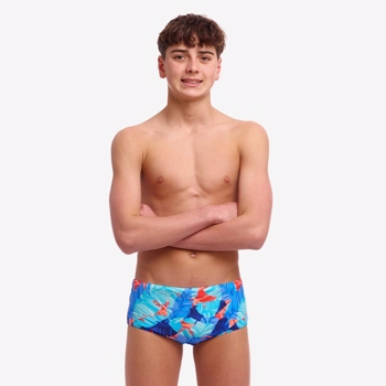 Funky Trunks - Boy\'s Sidewinder Trunks Lotsa Leaves